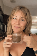 Blended Ritual Awakening chocolate chai coffee alternative with superfoods, mushrooms, blueberries, raspberries, dark chocolate and chai spices.