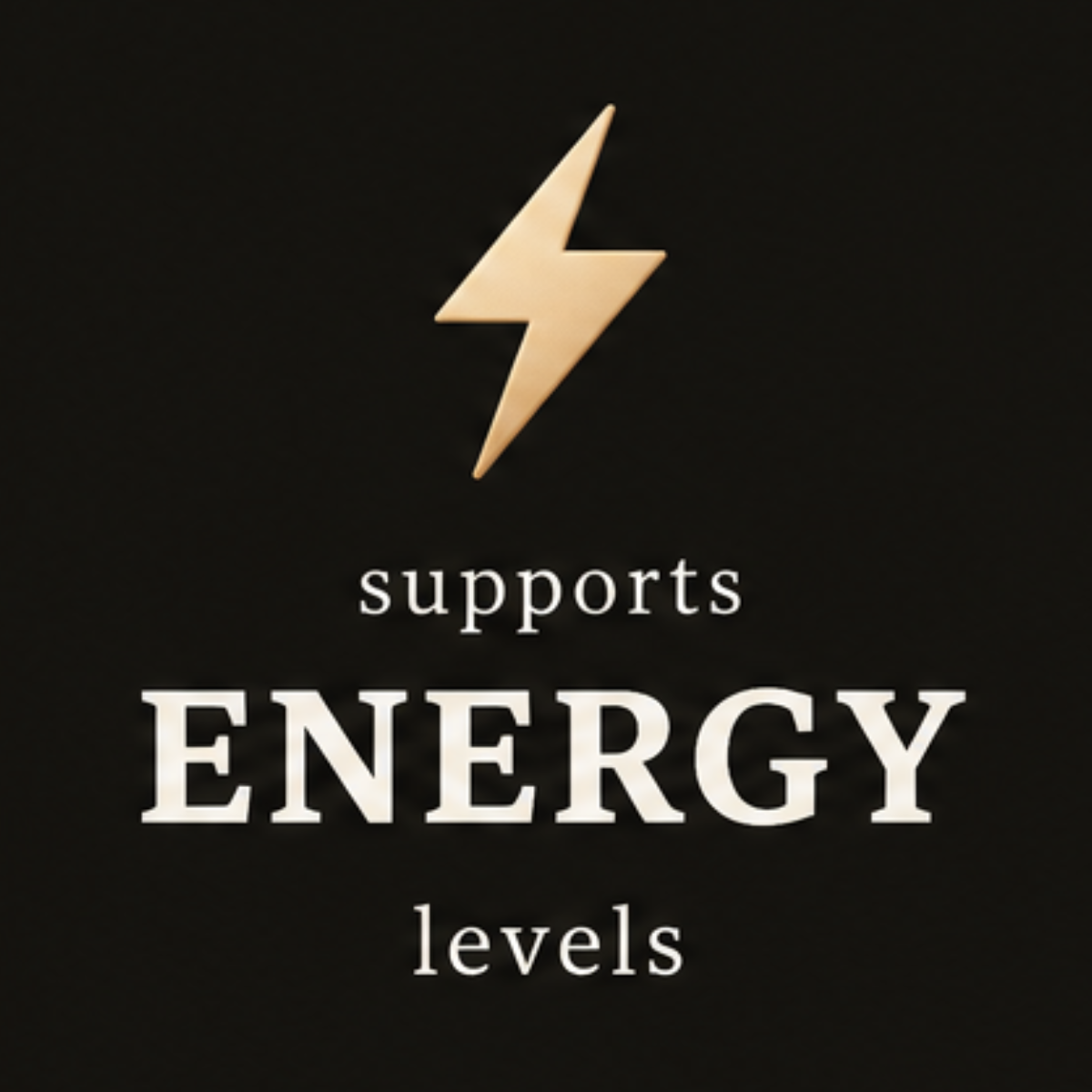 Gold lightning bolt icon representing energy level support from Blended Ritual Awakening.