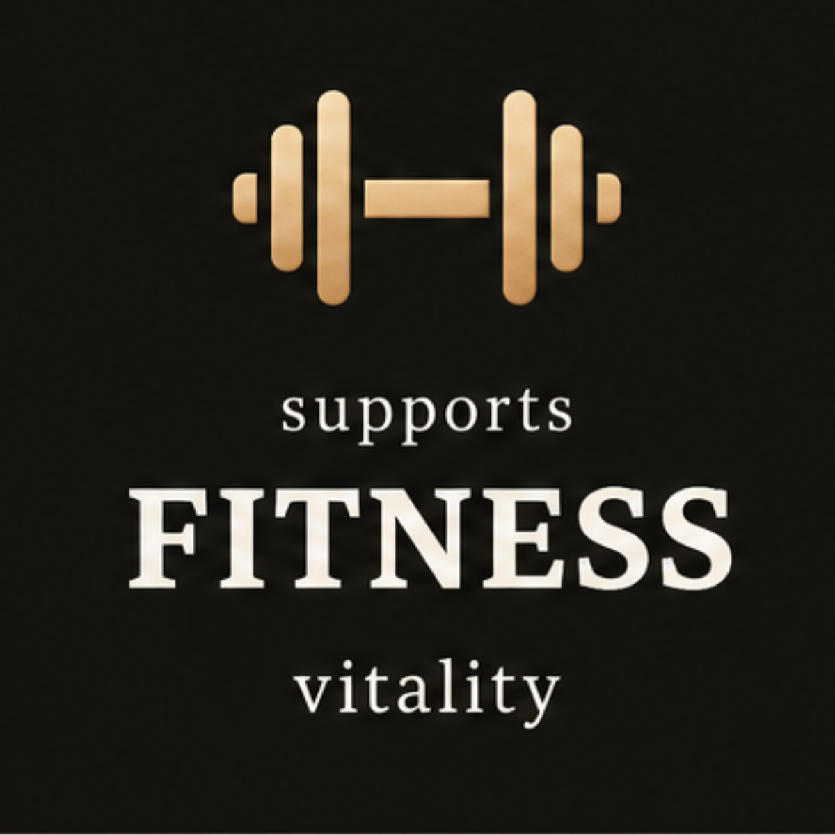 Gold dumbbell icon representing fitness and vitality support from Blended Ritual Awakening.
