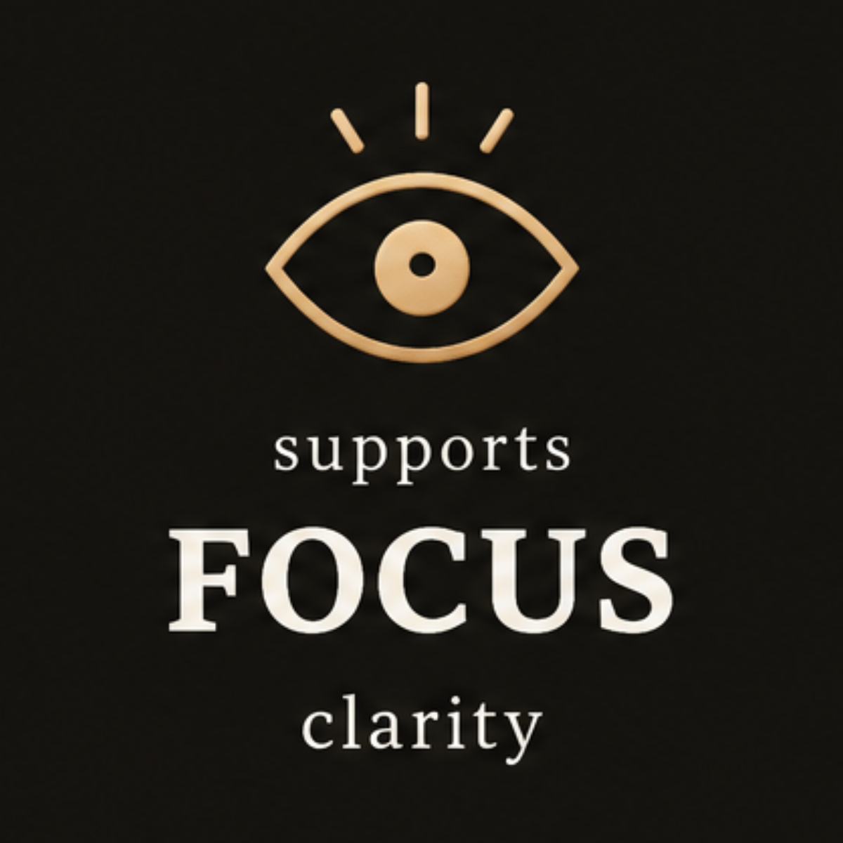 Gold eye icon representing focus and mental clarity support from Blended Ritual Awakening.
