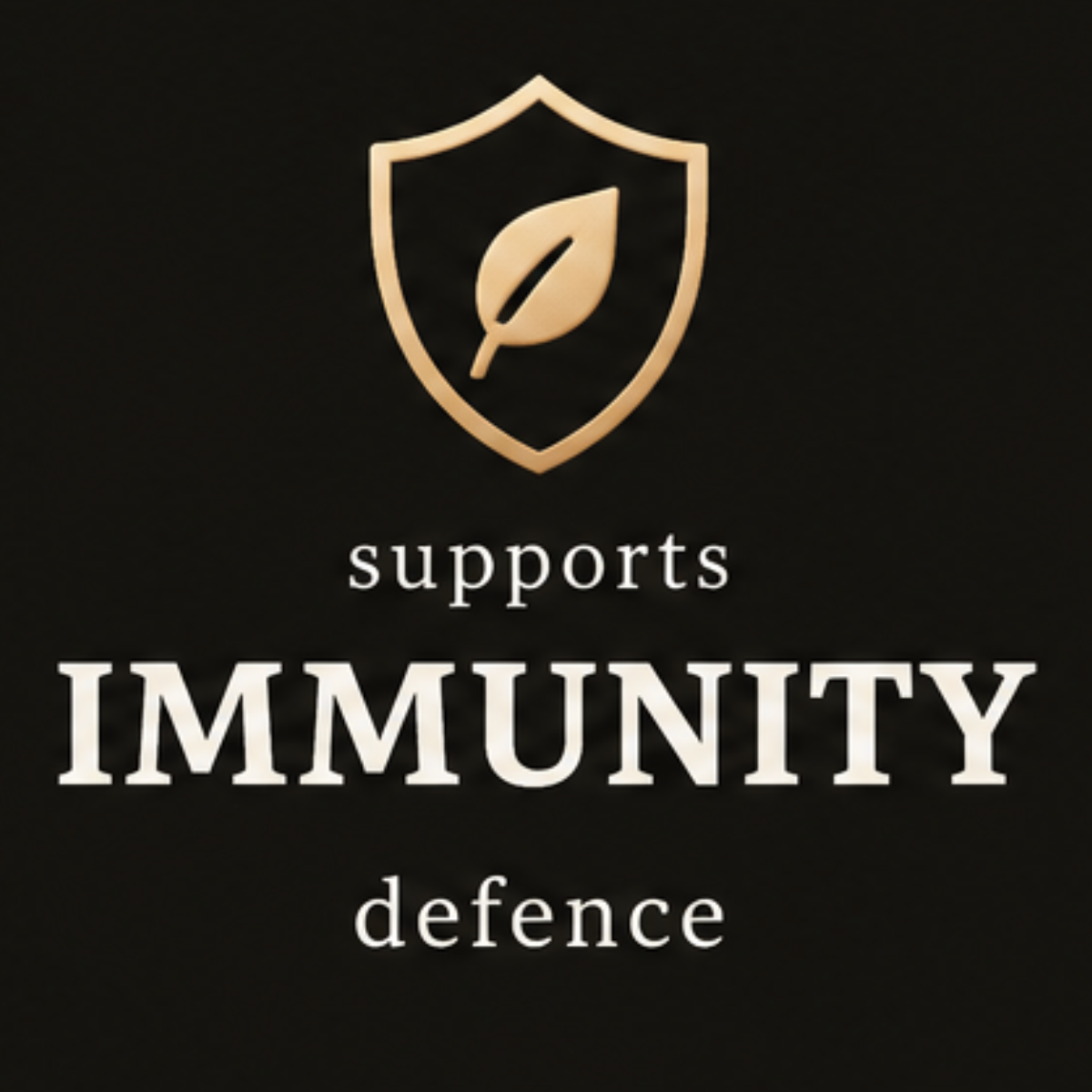 Gold shield and leaf icon representing immune defence support from Blended Ritual Awakening.